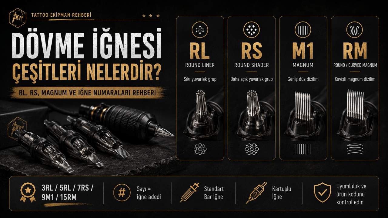 Dövme İğnesi Çeşitleri Nelerdir? RL, RS, Magnum ve İğne Numaraları Rehberi