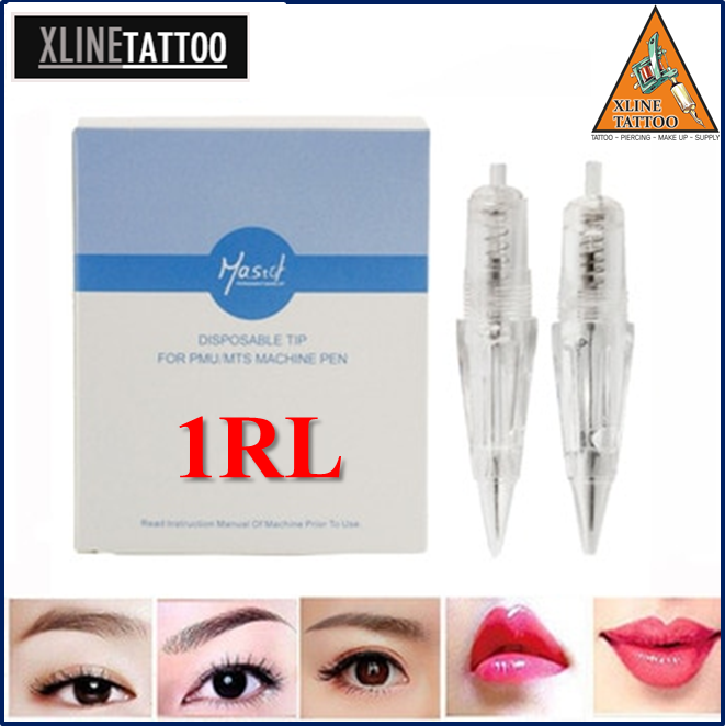 1 ADET 1RL KARTUŞLU İĞNE - HYBRID MAKİNA UYUMLU STERİL TİTANYUM KALICI MAKYAJ MAKİNASI İĞNESİ