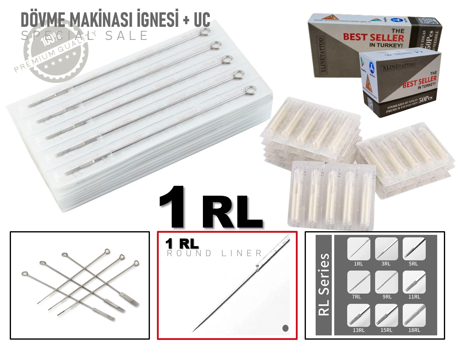 1 RL TATTOO DÖVME İĞNELERİ 5 İĞNE 5 UÇ