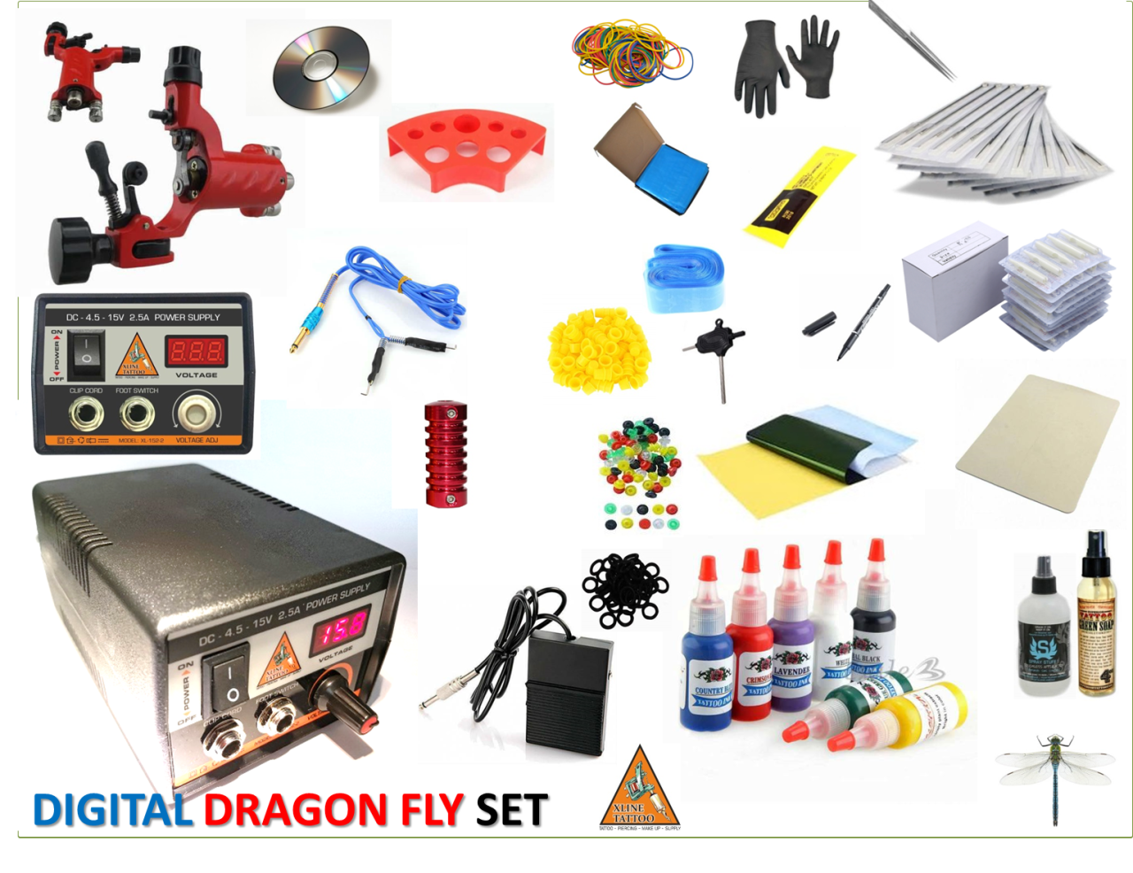 DİJİTAL ADAPTÖRLÜ DRAGON FLY DÖVME SETİ