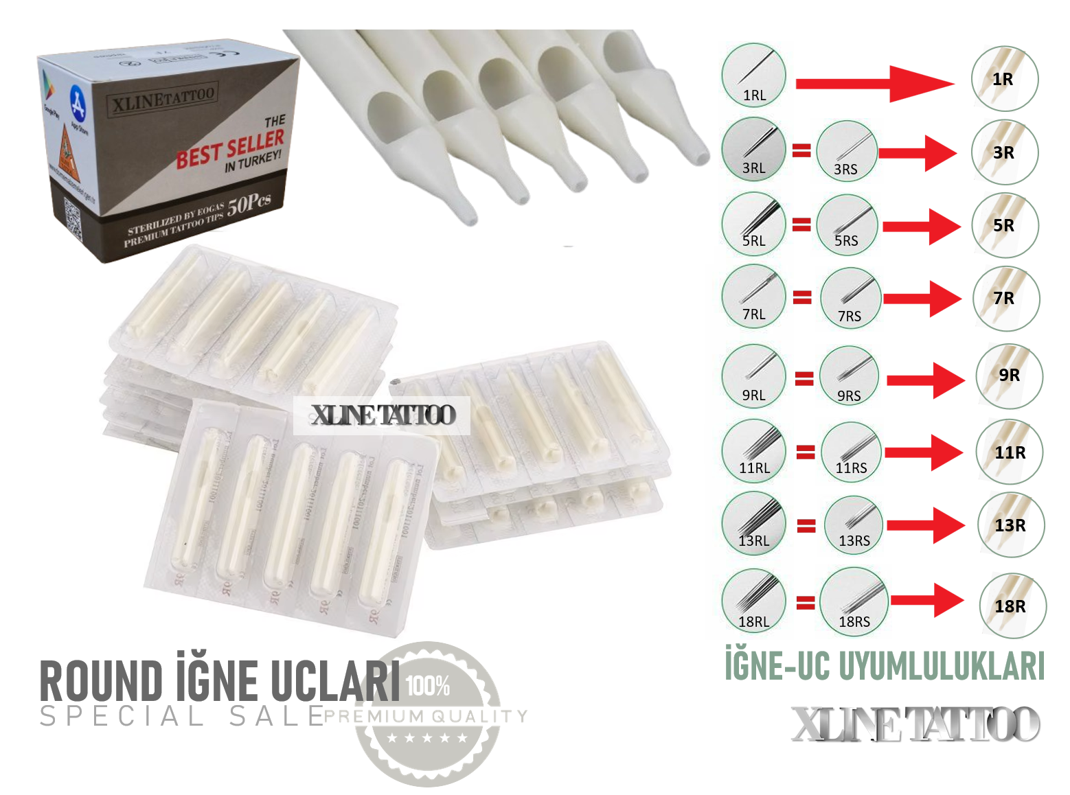 DÖVME İĞNE UÇLARI - 250 ADET